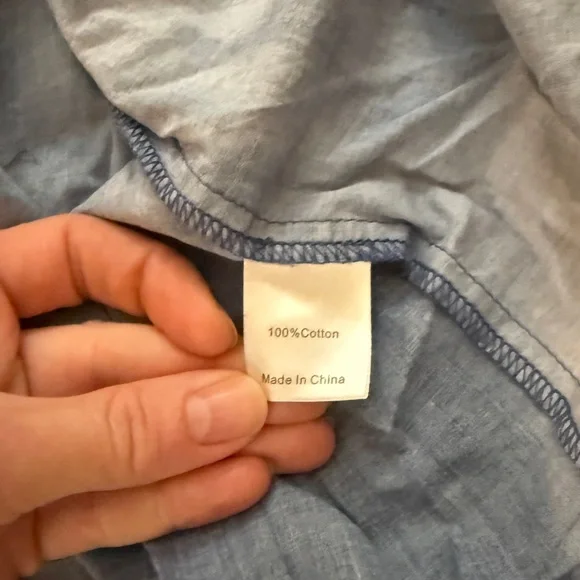 Tuckernuck Rory Blue Dye Ruffle Sleeve 100% Cotton Midi Sundress Small - Picture 7 of 11